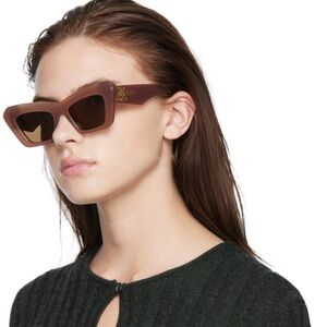 Loewe Anagram Cat Eye Sunglasses Burgundy